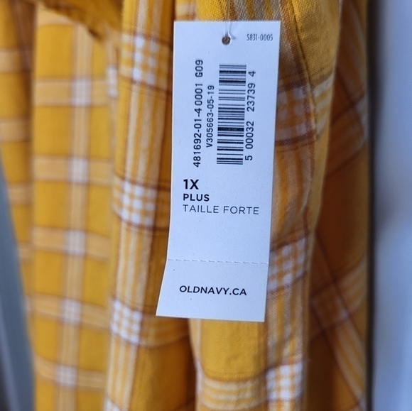 OLD Navy Linen Blend Ruffled Tank Top. Yellow, Ladies Size 1X - Picture 7 of 9